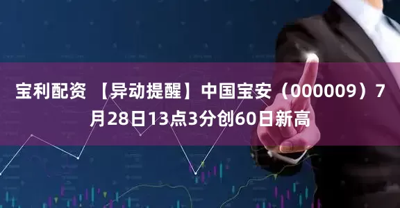 宝利配资 【异动提醒】中国宝安（000009）7月28日13点3分创60日新高