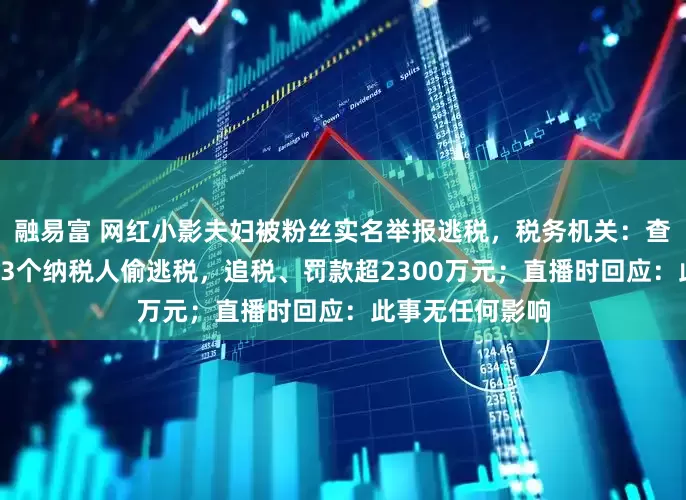 融易富 网红小影夫妇被粉丝实名举报逃税,税务机关:查处涉事夫妻等13个纳税人偷逃税,追税、罚款超2300万元;直播时回应:此事无任何影响